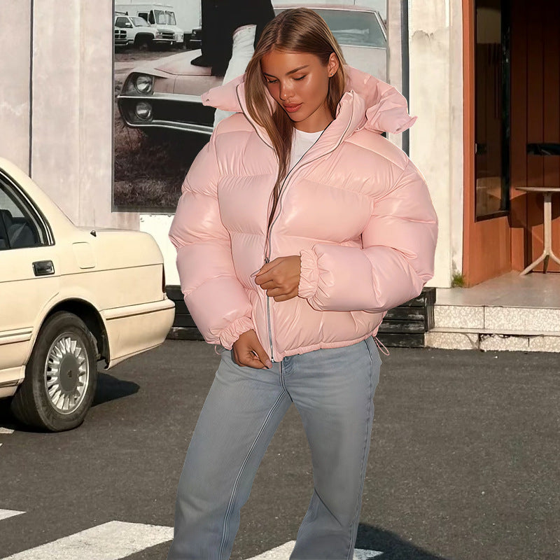 Glossy Removable Cotton Coat