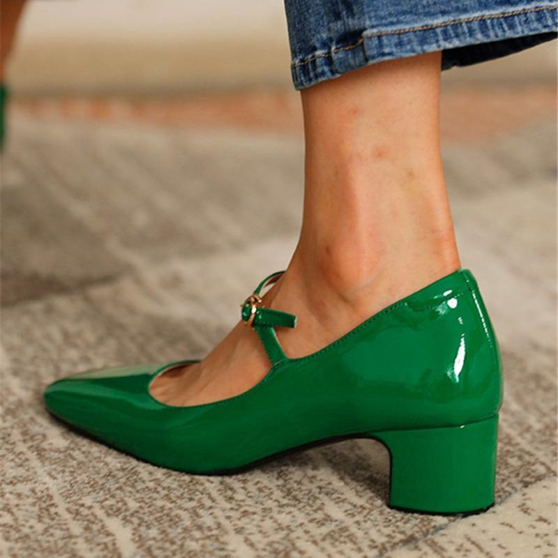 Stylish Mid-heel Plus-size Square-toe