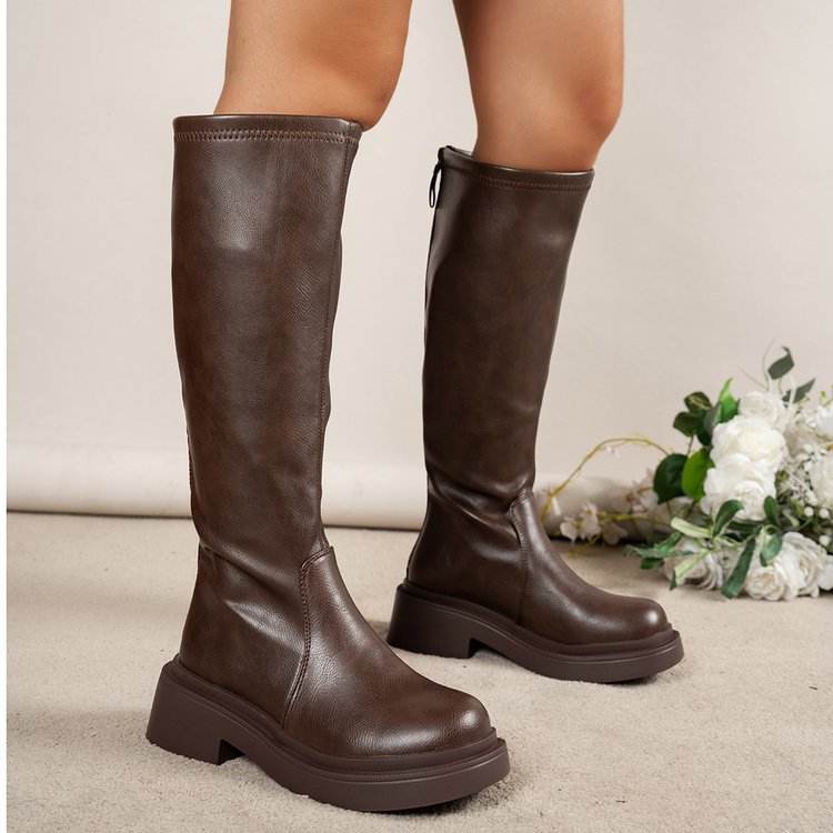 Womens Thick-soled Height-enhancing Slimming Riding Boots