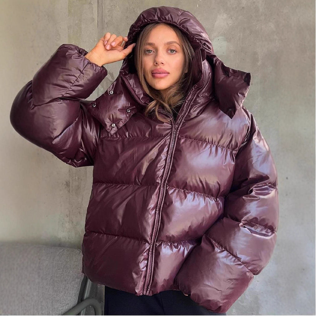 Glossy Removable Cotton Coat