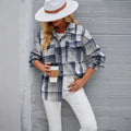 Women's Casual Shirt With A Turn-down Collar And Buttoned Placket