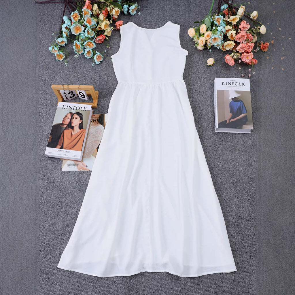 New Slim Elegant Long V-neck Dress