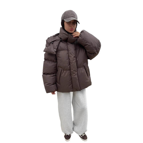 Casual Loose Slim-fit Hooded Mid-length Puffer