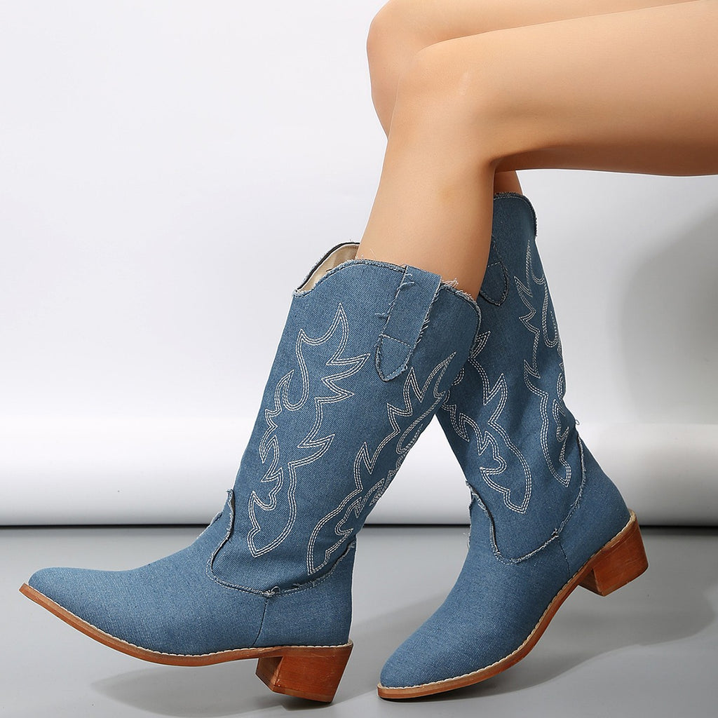 Mid-Calf Western Boots