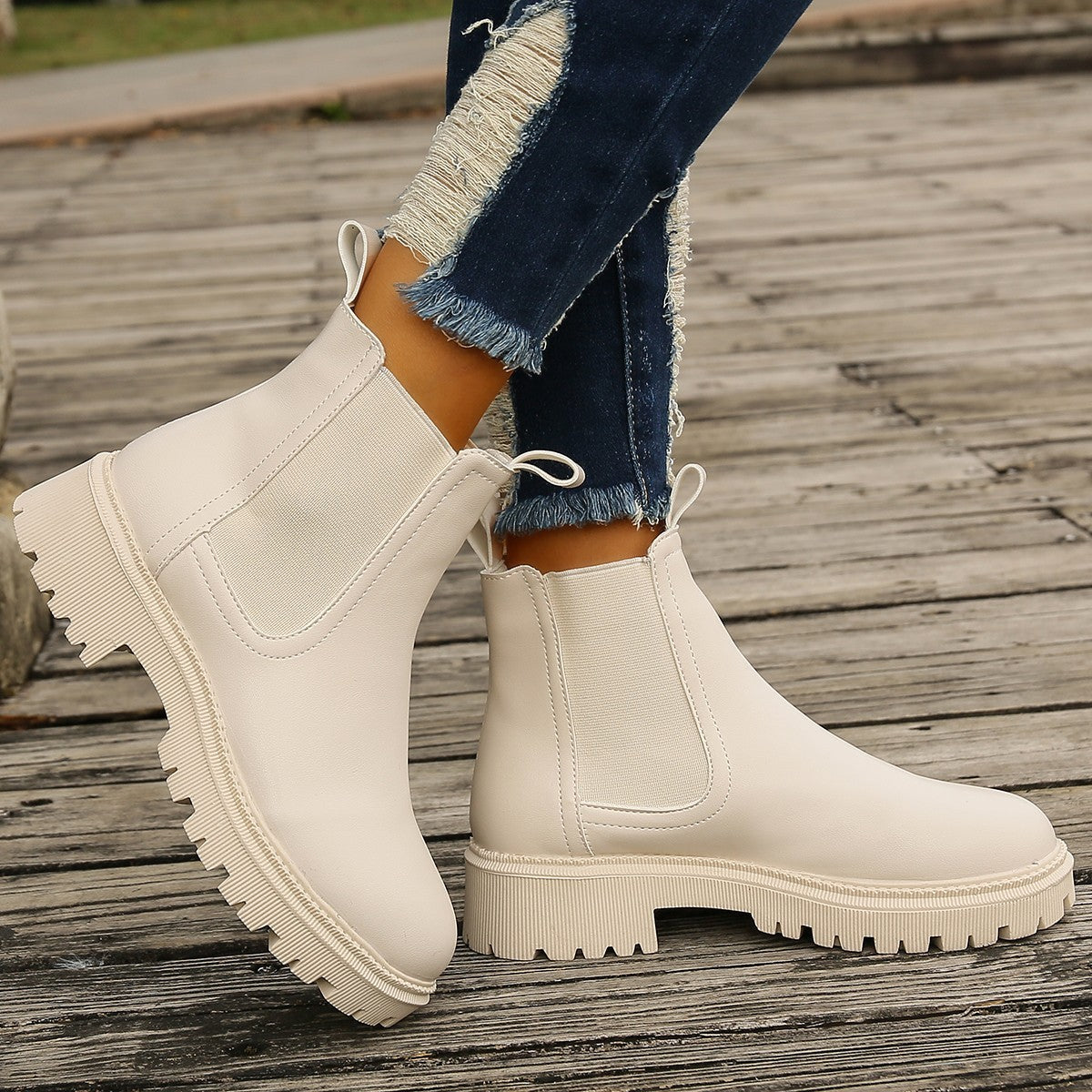 Chunky Heel Martin Bootsankle Boots