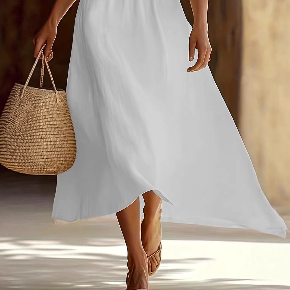 New Slim Elegant Long V-neck Dress