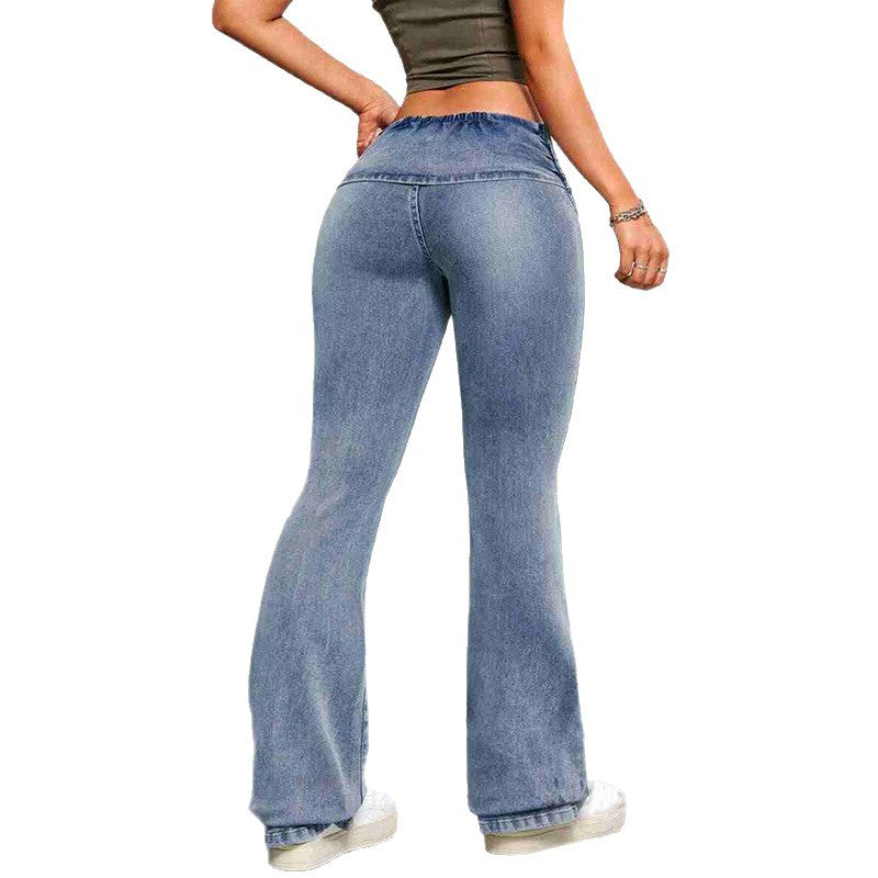 Tight Stretch Leggings Show Fashionable Jeans