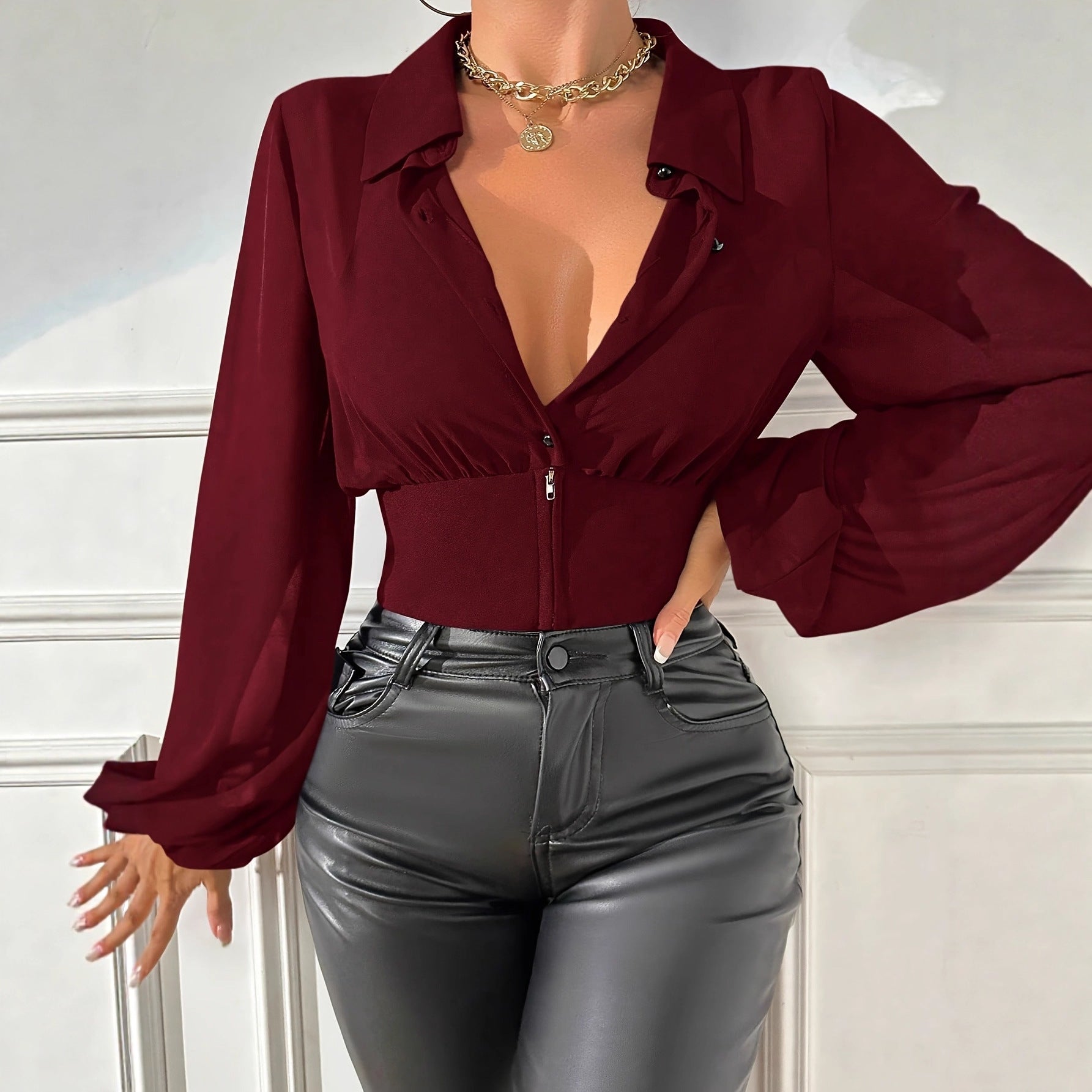 New Stylish Elegant And Minimalist Everyday Casual Womens Shirt