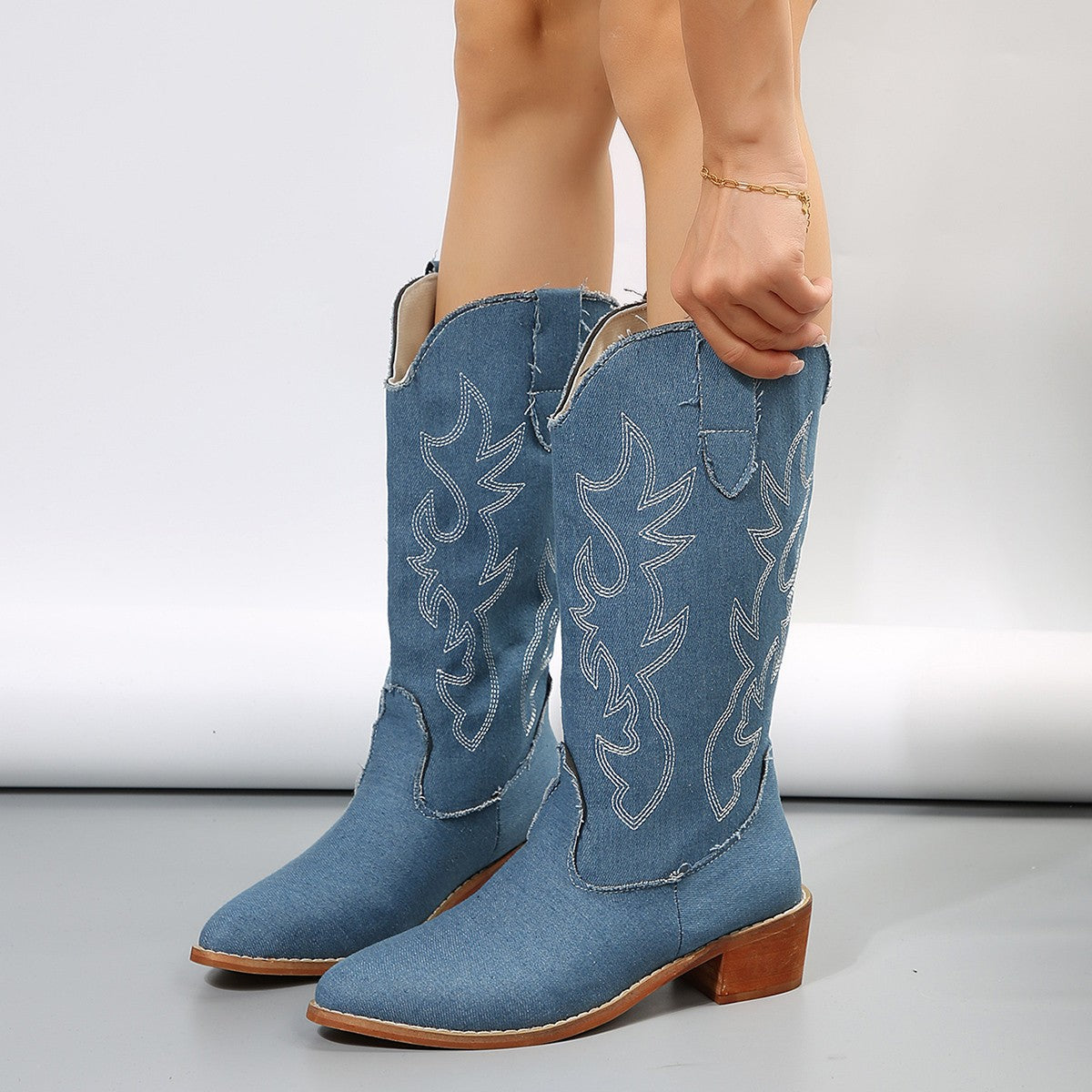 Mid-Calf Western Boots