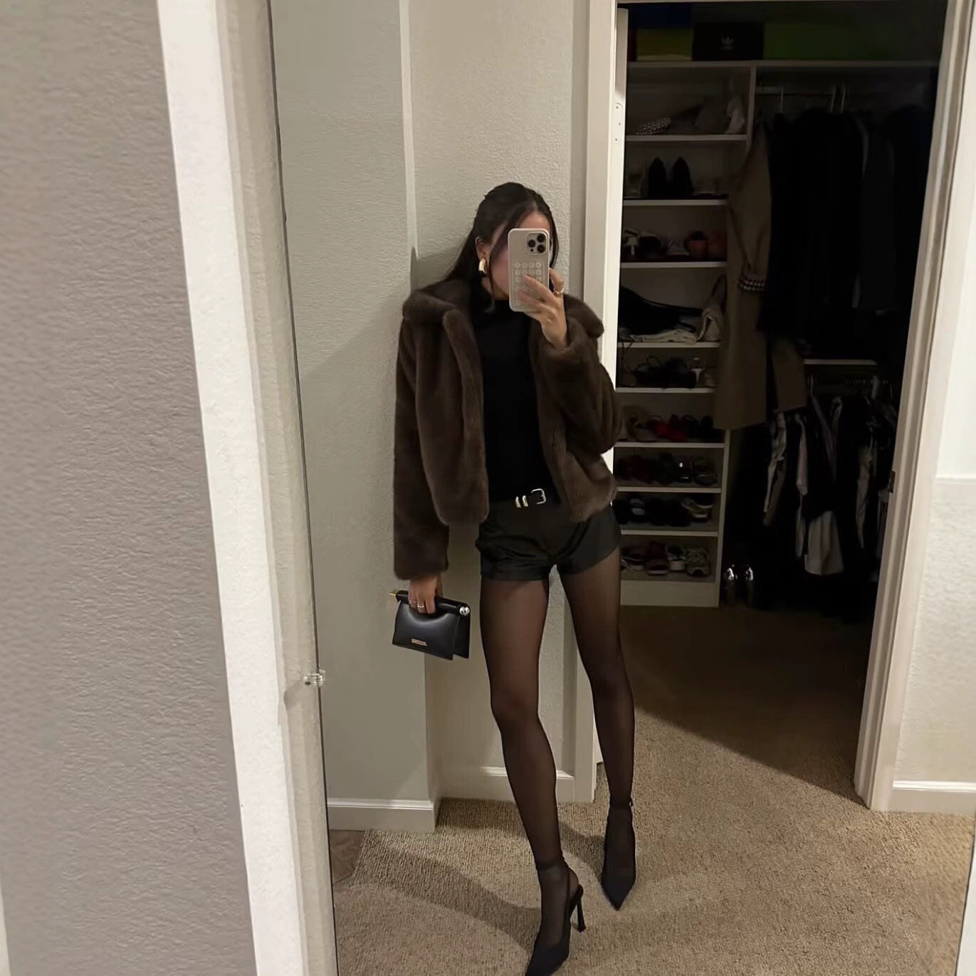 Artificial Fur Effect Lapel Loose Fashionable Jacket