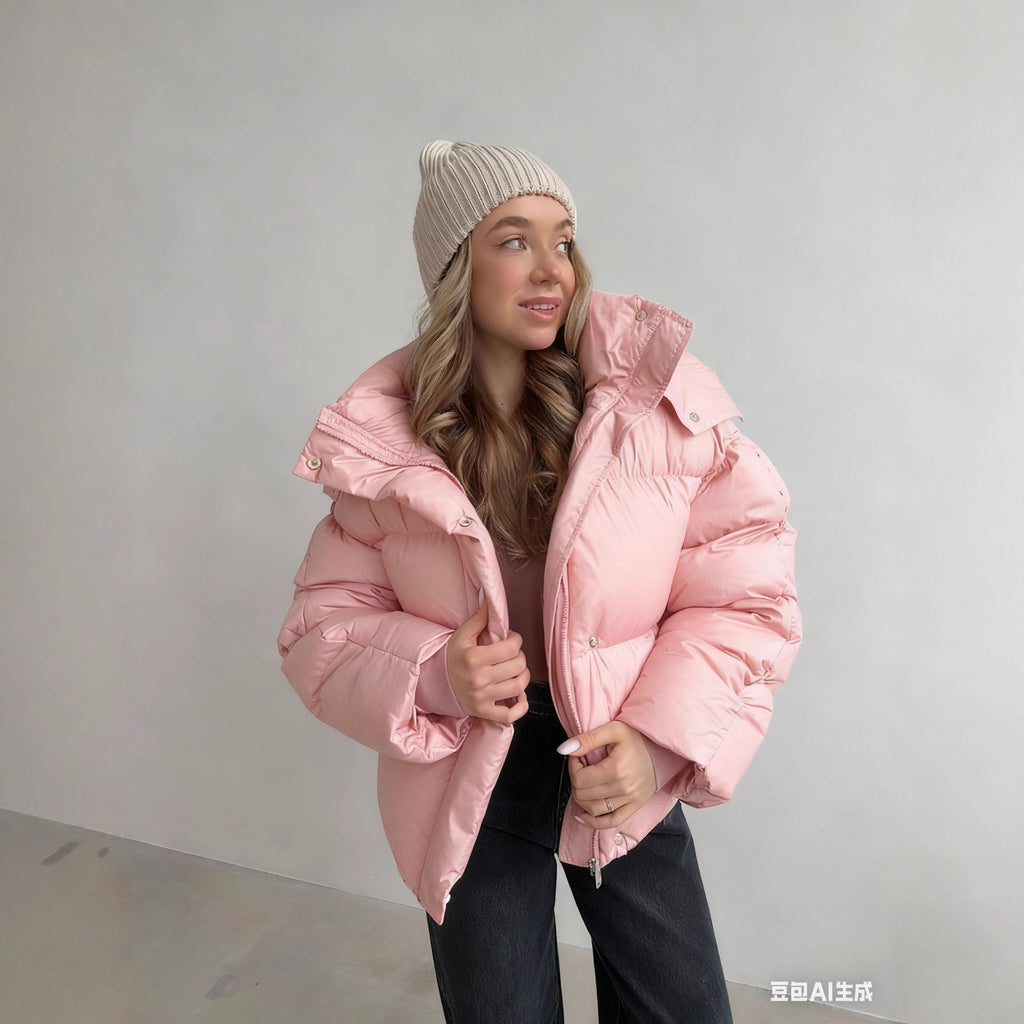 Casual Loose Slim-fit Hooded Mid-length Puffer