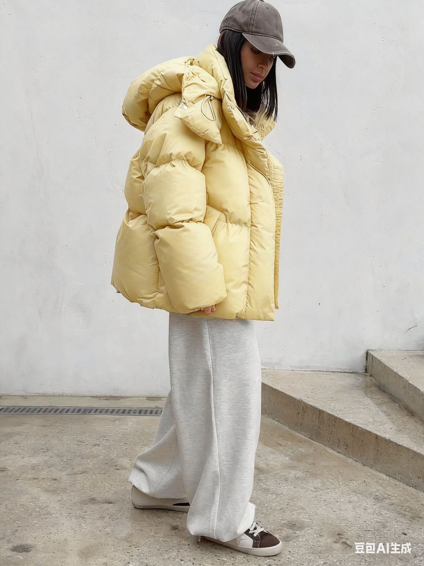 Casual Loose Slim-fit Hooded Mid-length Puffer