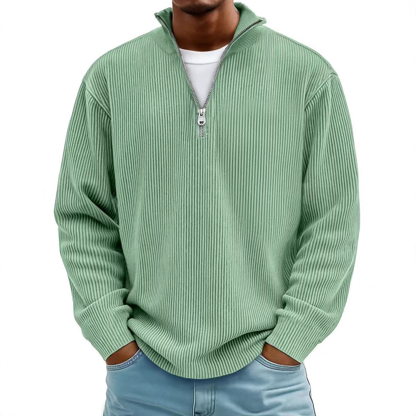 Ethan - Long sleeve half zip sweater